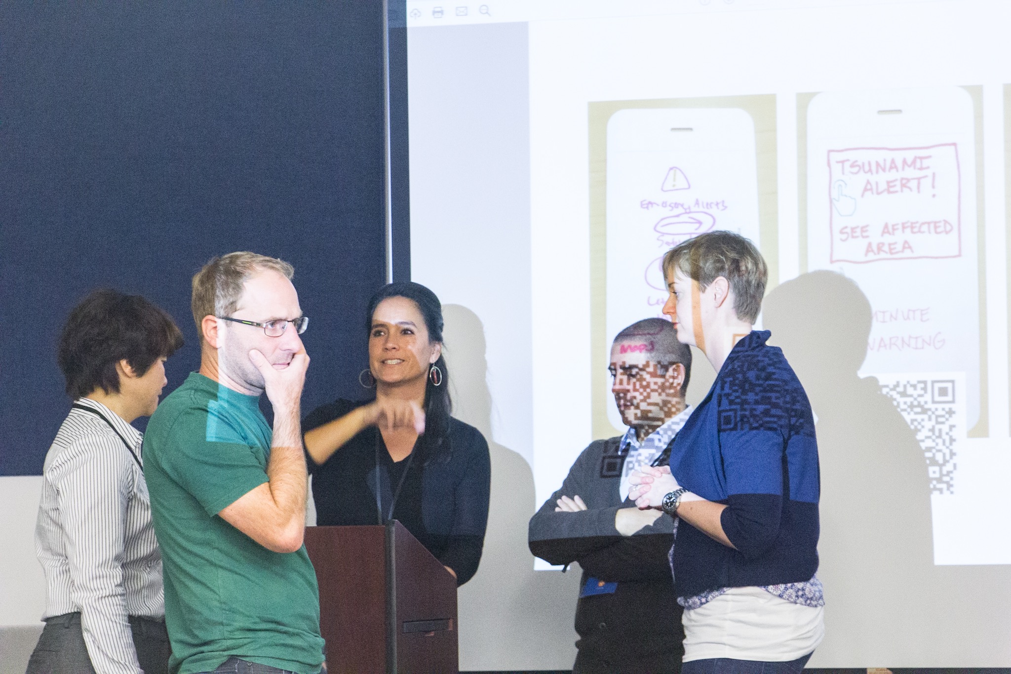 Executive Board of Directors—Klaus Kremer, Tingyi Lin, Claudine Jaenichen, Rodrigo Ramerez, and Saskia van Manen—planning the next workshop session.