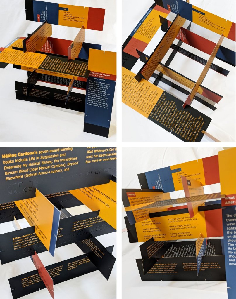 Different combinations of the individual panels creating structures and photographs at different angles