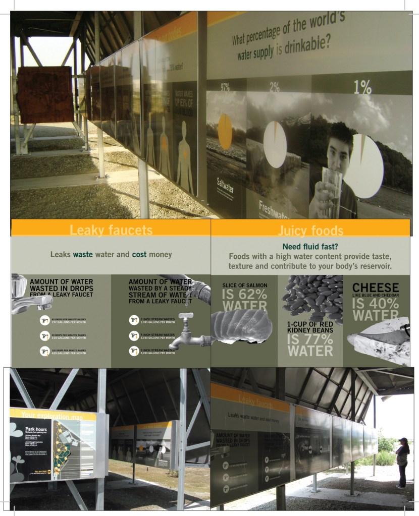 Inside the Boat Clarifier is an exhibit  on water conservation, water waste, and water uses