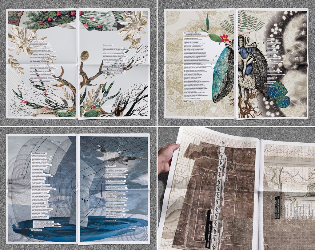 Showing pulled out spreads as cohesive posters